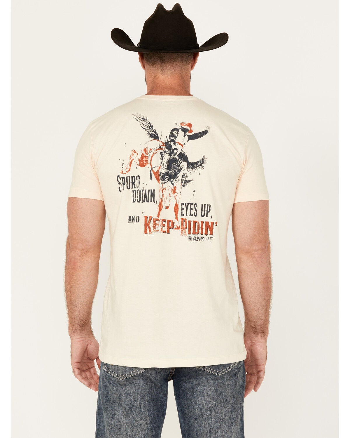 RANK 45&reg; Men's Keep Ridin' Cowboy Short Sleeve Graphic T-Shirt, Natural, hi-res