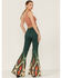 Image #3 - Ranch Dress'n Women's Wren Southwestern Border Flare Jeans, Teal, hi-res