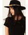 Image #1 - Nikki Beach Women's Two Feathers Felt Western Fashion Hat, Black, hi-res