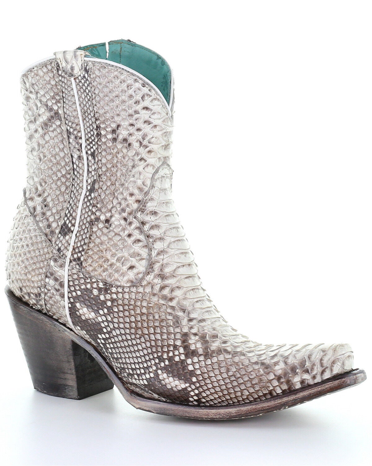 snakeskin western booties