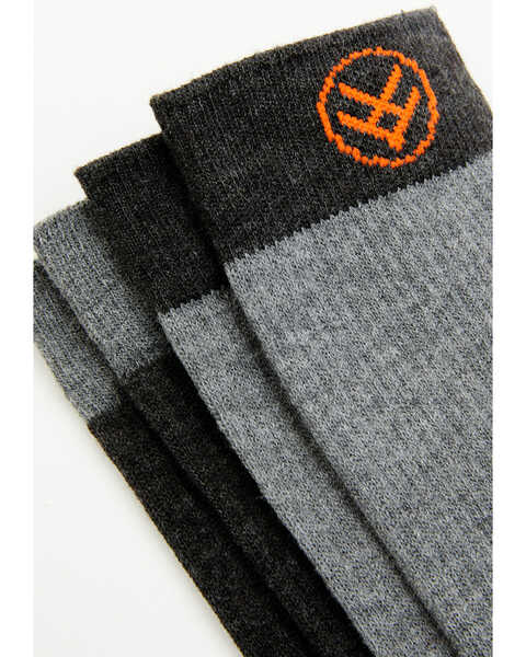 Image #3 - Hawx Men's Bodie Merino Wool Boot Socks - 2-Pack , Charcoal, hi-res