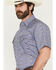 Image #2 - Ely Walker Men's Wallpaper Floral Short Sleeve Pearl Snap Western Shirt, Blue, hi-res