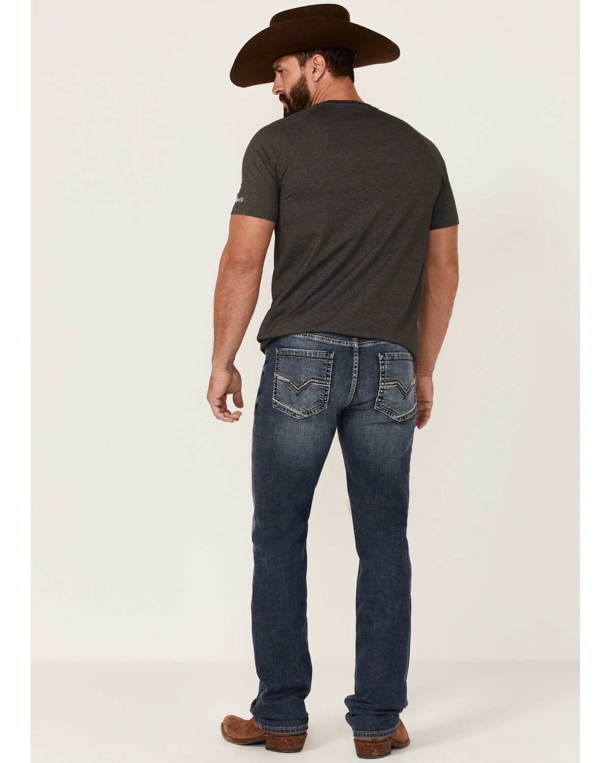 Image #2 - Moonshine Spirit Men's Diamond Hitch Medium Dark Wash Stretch Slim Straight Jeans, , hi-res