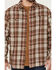 Image #3 - Brothers and Sons Men's Plaid Long Sleeve Button-Down Western Shirt , Brown, hi-res