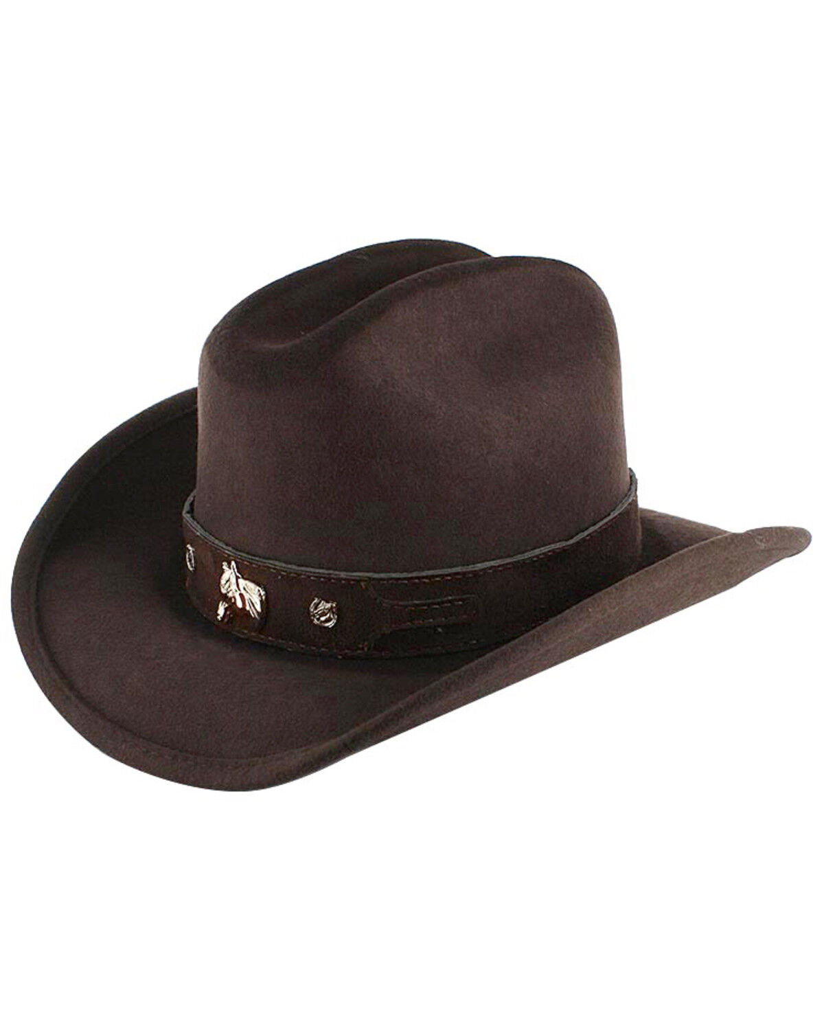 Image #1 - Cody James Kids' Monte Carlo Horsing Around Felt Cowboy Hat, Chocolate, hi-res