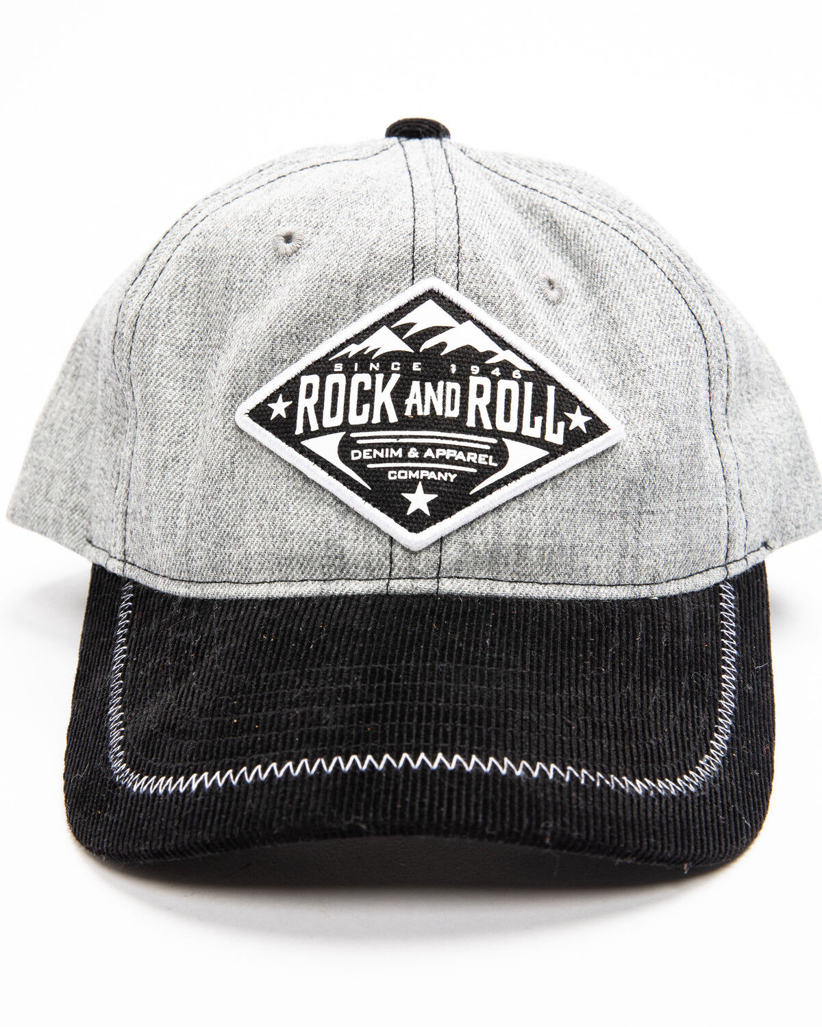 Image #4 - Rock & Roll Cowboy Men's Mountain Logo Patch Cap, Grey, hi-res