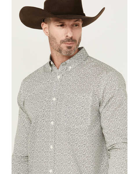 Image #2 - Cody James Men's Blurred Vision Floral Print Long Sleeve Button-Down Performance Stretch Western Shirt , White, hi-res