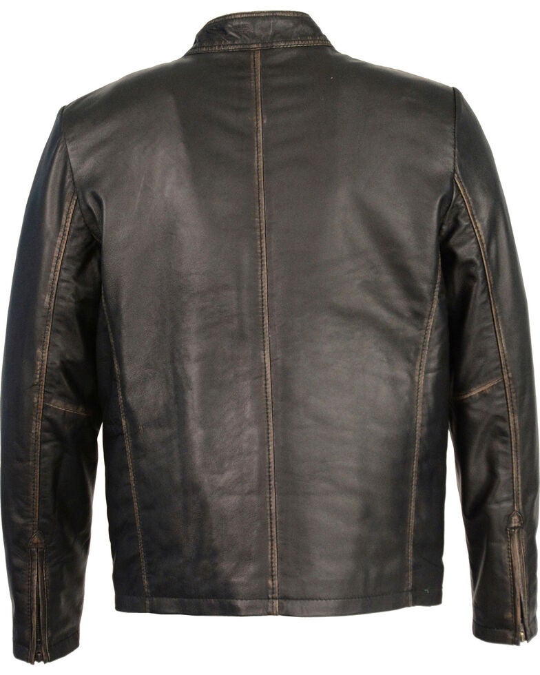 Milwaukee Leather Men's Brown Sheepskin Moto Racer Jacket Big 3X Sheplers