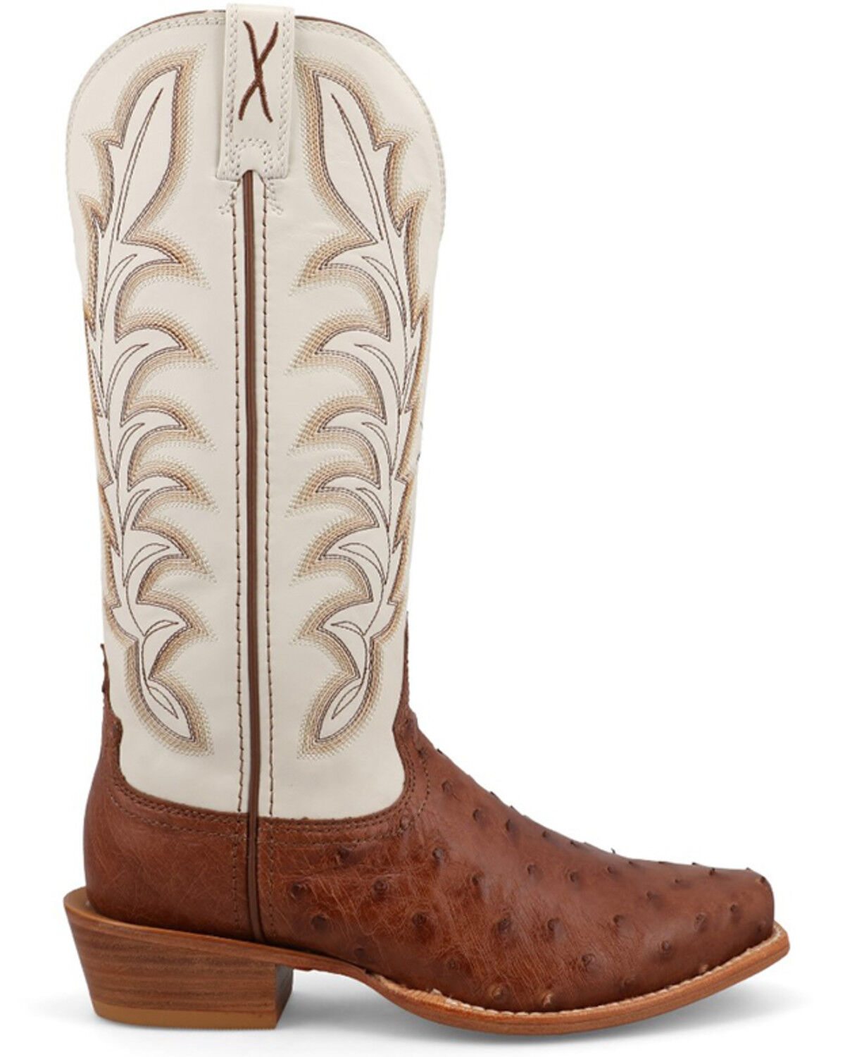 Image #2 - Twisted X Women's Exotic Full Quill Ostrich Western Boots - Square Toe, Chestnut, hi-res