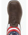Image #6 - Old West Little Boys' Americana Western Boots - Broad Square Toe, Red/white/blue, hi-res
