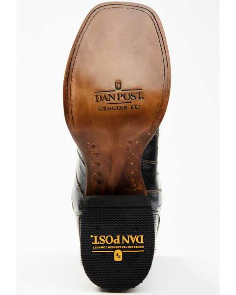 Image #7 - Dan Post Men's Eel Exotic Western Boots - Broad Square Toe , Black/blue, hi-res