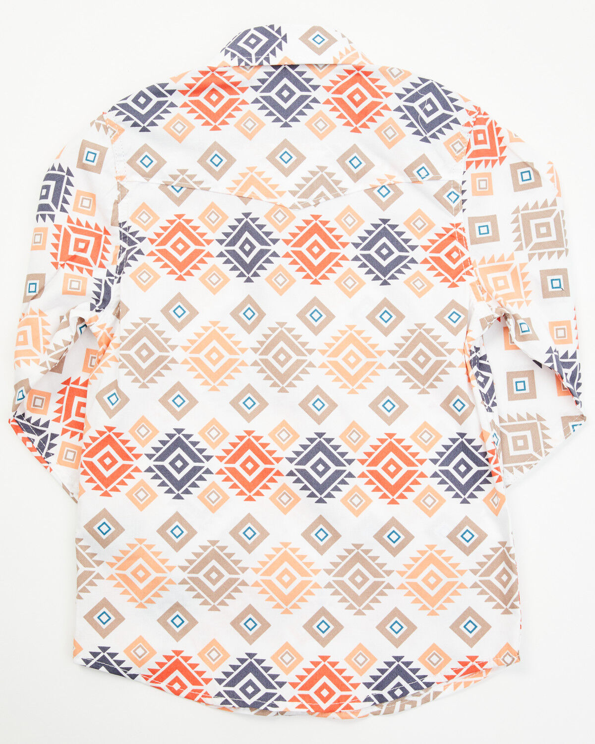 Image #3 - Rodeo Clothing Little Boys' Geo Print Long Sleeve Snap Western Shirt, White, hi-res