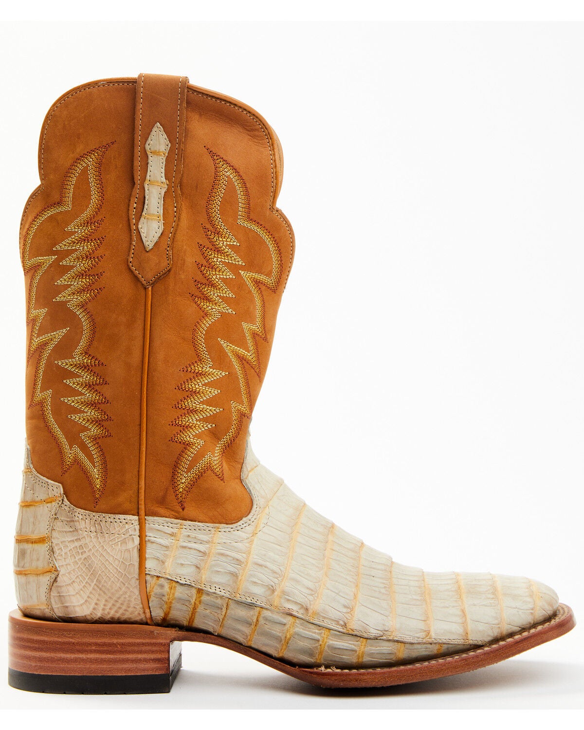 Cody James Men's Caiman Tail Tan Exotic Western Boots - Broad Square T