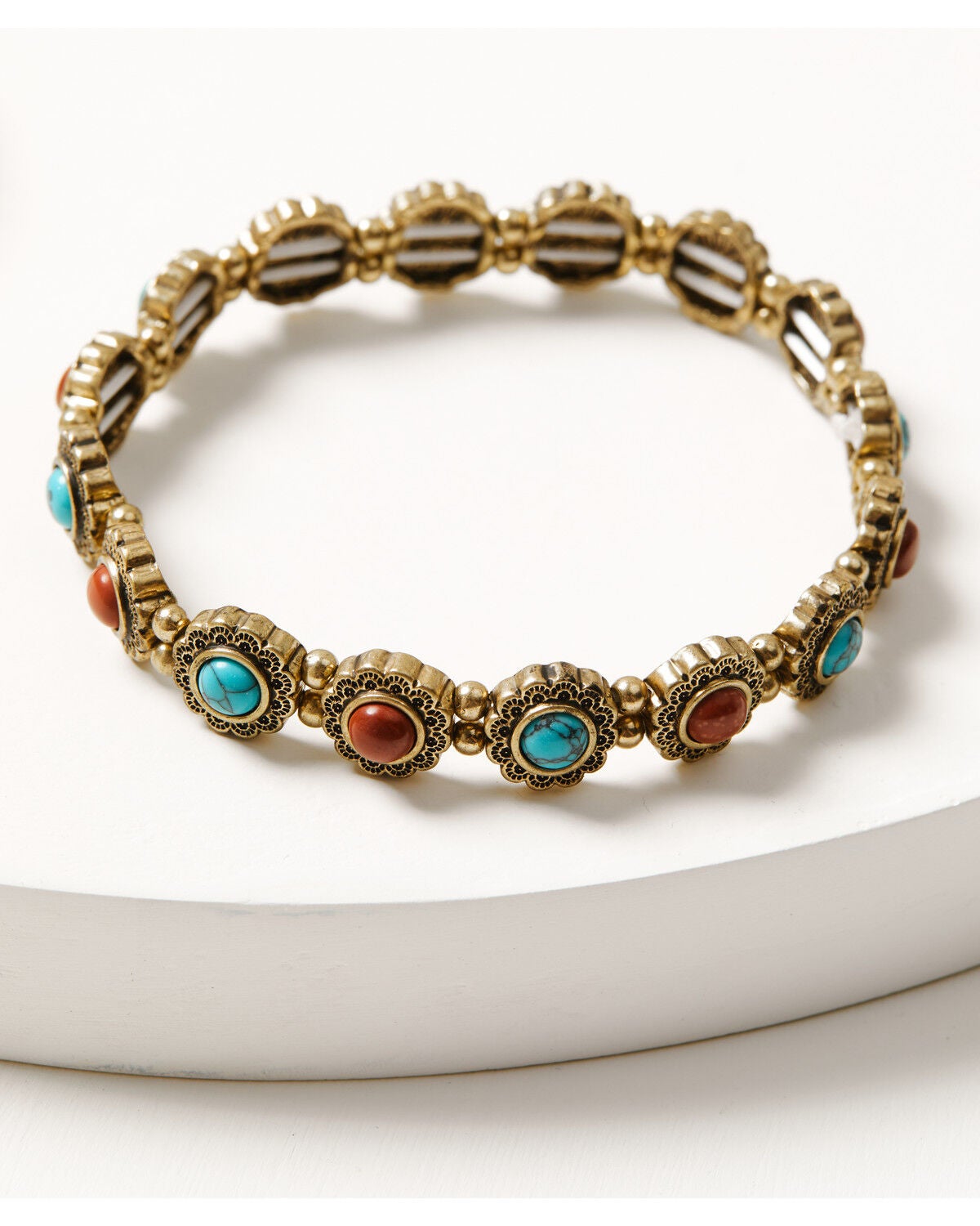 Image #4 - Shyanne Women's Golden Skyland Multi Stone Stretch Bracelet Set - 4 Piece, Gold, hi-res