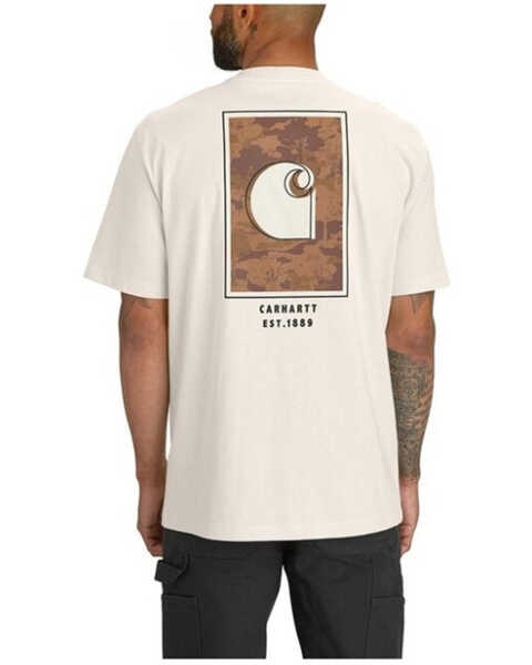 Carhartt Men's Loose Fit Heavyweight Short Sleeve Camo Print Graphic T-Shirt , Oatmeal, hi-res