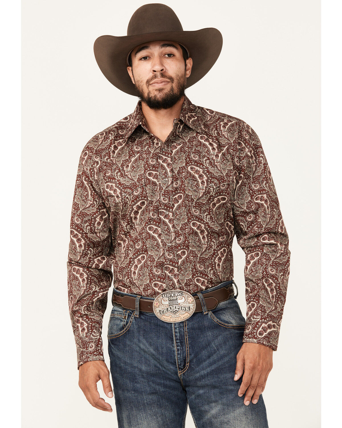 Image #1 - Stetson Men's Paisley Print Long Sleeve Snap Western Shirt, , hi-res