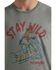 Image #2 - Wrangler Men's Stay Wild Short Sleeve Graphic T-Shirt , Heather Grey, hi-res