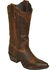Image #1 - Rawhide by Abilene Scalloped and Weaving Western Boots - Snip Toe, Brown, hi-res