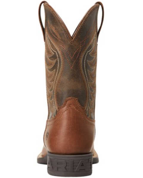 Image #3 - Ariat Boys' Amos Leather Western Boot - Broad Square Toe , Brown, hi-res