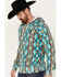 Image #2 - Rock & Roll Denim Men's Southwestern Hooded Sweatshirt, Turquoise, hi-res
