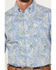 Panhandle Select Men's Paisley Print Short Sleeve Button-Down Western Shirt , Blue, hi-res