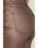 Image #4 - Daze Women's Sundaze High Rise Cropped Coated Stretch Pants, Brown, hi-res