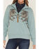 Image #3 - Shyanne Women's Double Horse 1/2 Zip Pullover, Aqua, hi-res