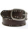 Bed Stu Women's Dark Brown Multi Studded Leather Belt, Dark Brown, hi-res
