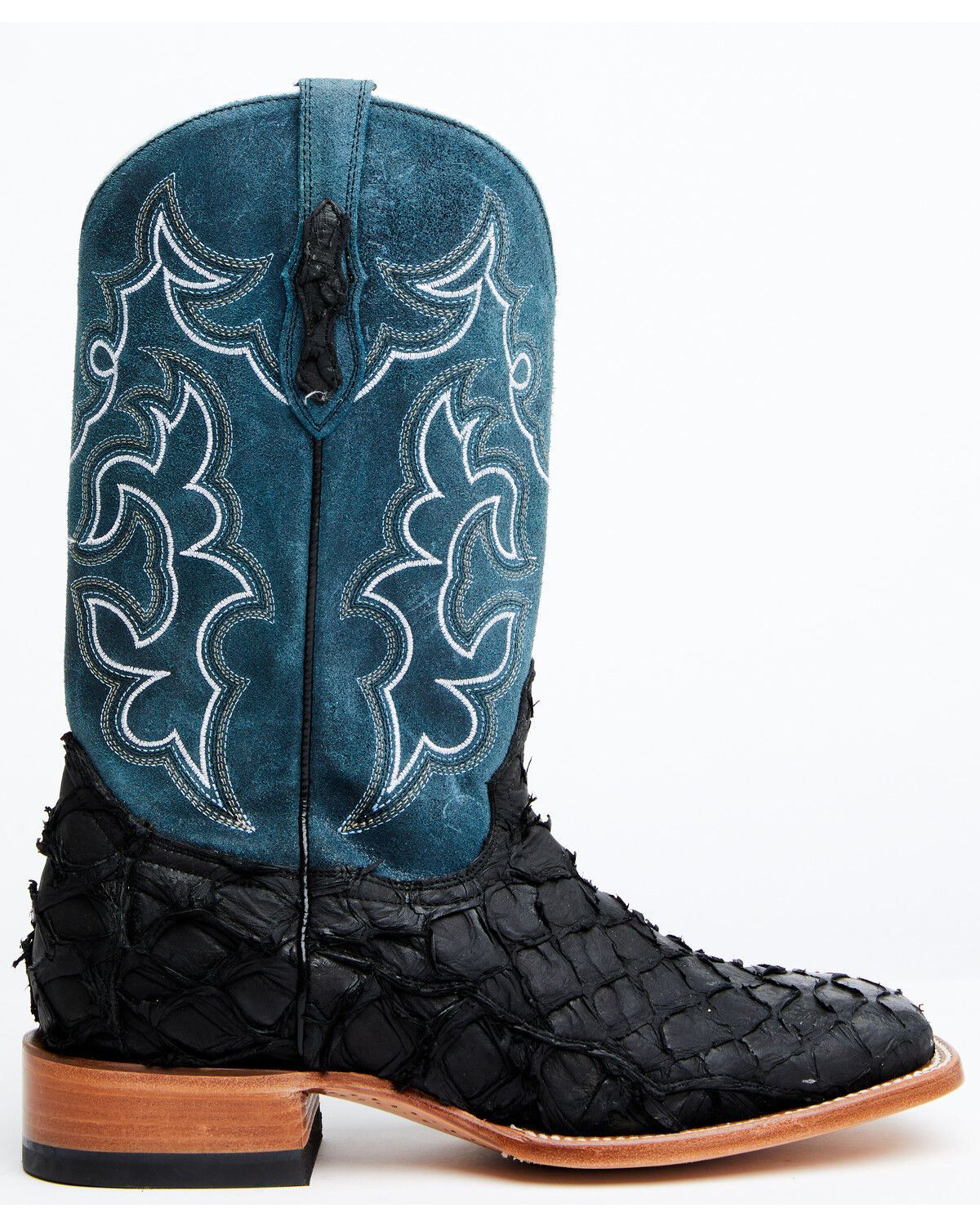 Image #2 - Cody James Men's Pirarucu Soul Western Exotic Boot - Broad Square Toe, Blue, hi-res