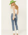 Image #3 - 7 For All Mankind Women's Medium Wash Logan Stovepipe High Rise Crystal Cropped Stretch Straight Jeans , Medium Wash, hi-res