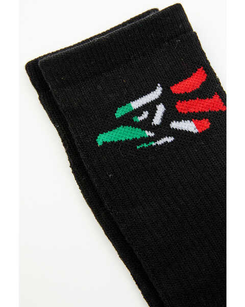 Image #2 - Cody James Men's Mexican Eagle Single-Pack Socks, Black, hi-res