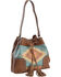 Blazin Roxx Women's Zapotec Southwestern Print Drawstring Bucket Bag, Brown, hi-res