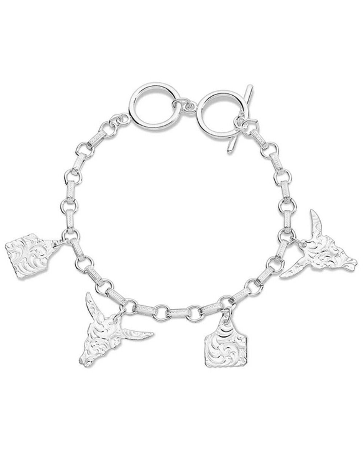 Montana Silversmiths Women's Country Charm Bracelet, Silver, hi-res