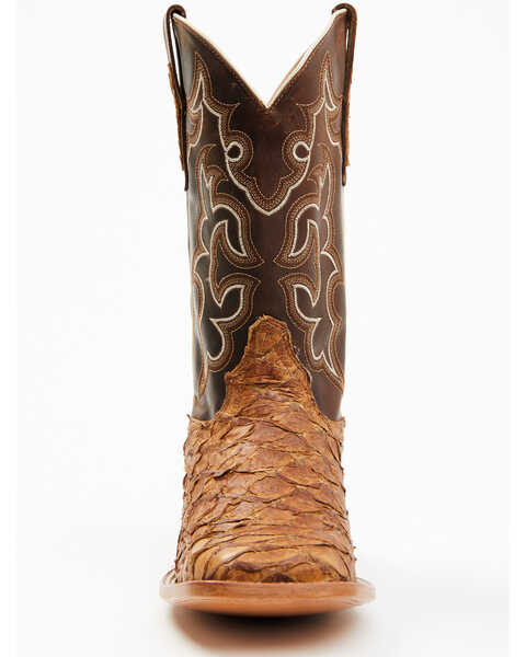 Image #4 - Cody James Men's Exotic Pirarucu Skin Western Boots - Broad Square Toe, Brown, hi-res