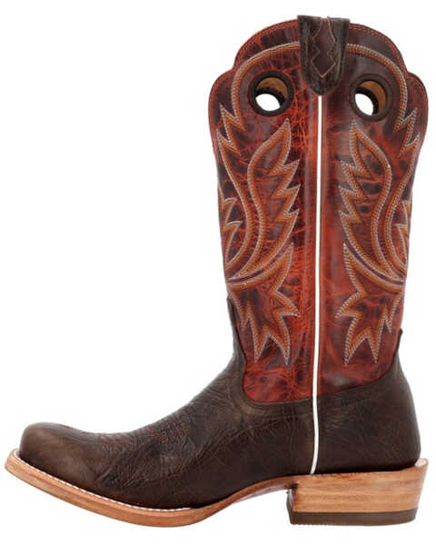 Image #3 - Durango Men's PRCA Collection Shrunken Bullhide Western Boots - Square Toe , Brown, hi-res