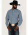 Image #1 - Panhandle Select Men's Check Plaid Print Long Sleeve Button Down Western Shirt, Blue, hi-res