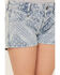 Image #2 - Rock & Roll Denim Girls' Light Wash Bandana Print Shorts, Blue, hi-res