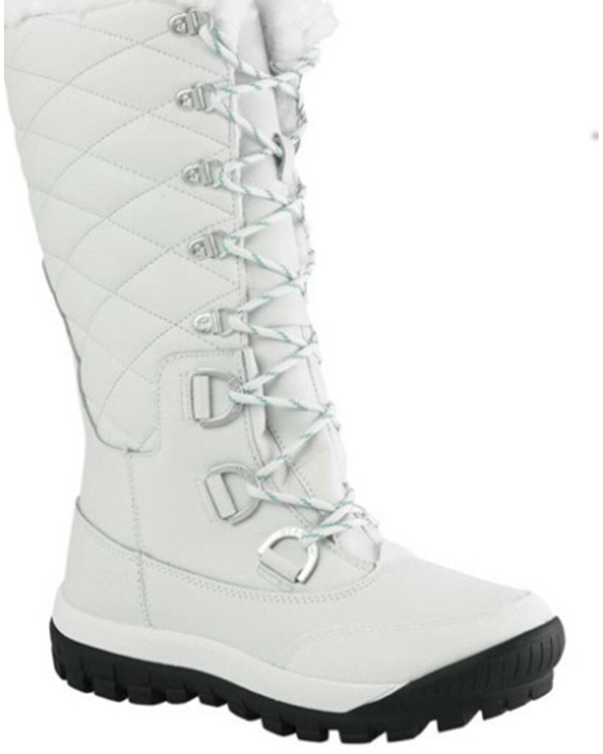 Image #1 - Bearpaw Women's Isabella 12" Waterproof Lace-Up Boots - Round Toe, White, hi-res