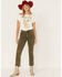 Image #1 - Cleo + Wolf Women's High Rise Ankle Straight Jeans, Olive, hi-res
