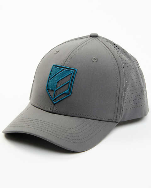 RANK 45® Men's Gray Shield Logo Ball Cap, Grey, hi-res
