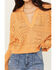 Image #3 - Revel Women's Open Weave Sweater, Orange, hi-res
