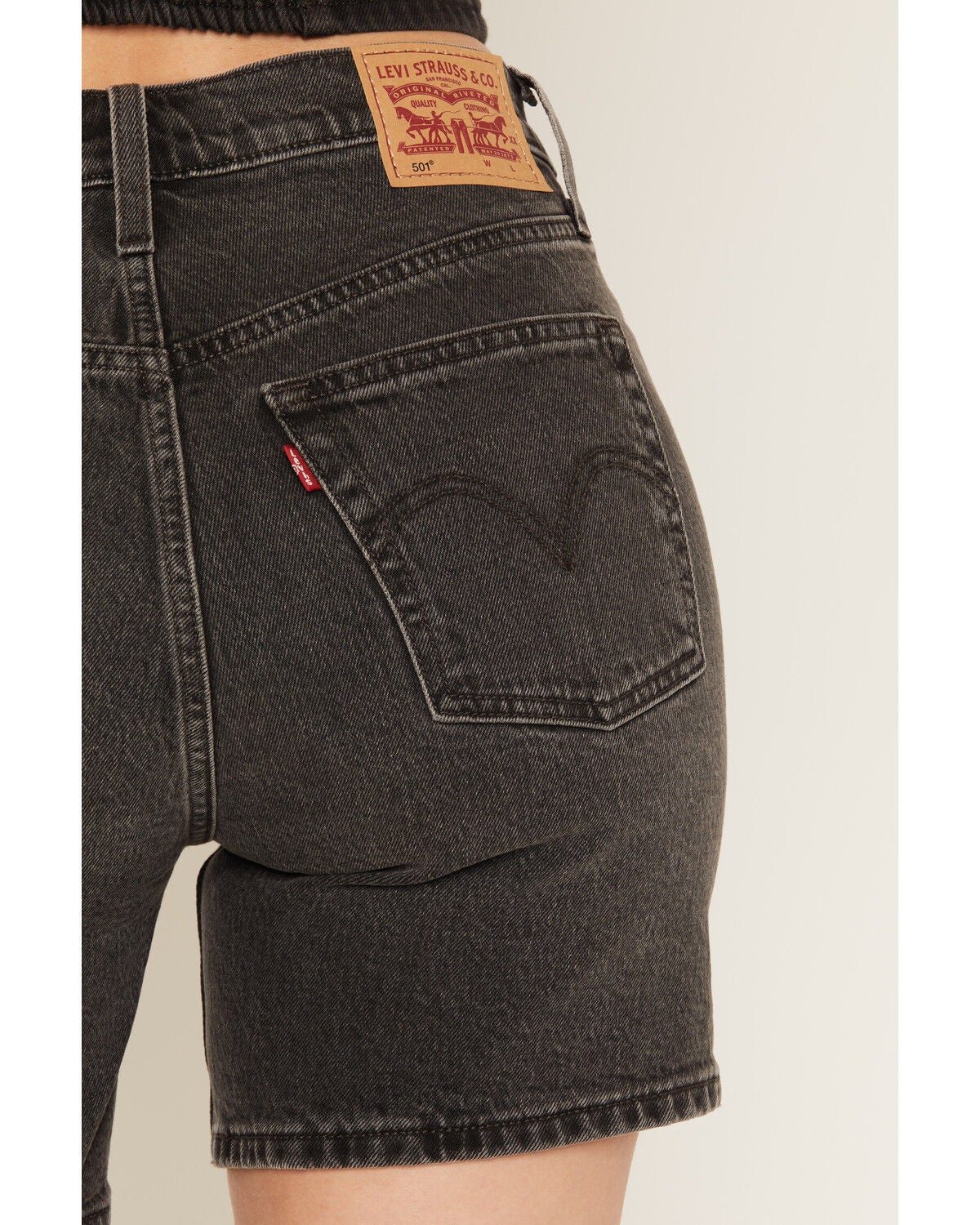 Image #4 - Levi's Women's Case Closed 501&reg; High Rise Mid Thigh Denim Shorts, Black, hi-res
