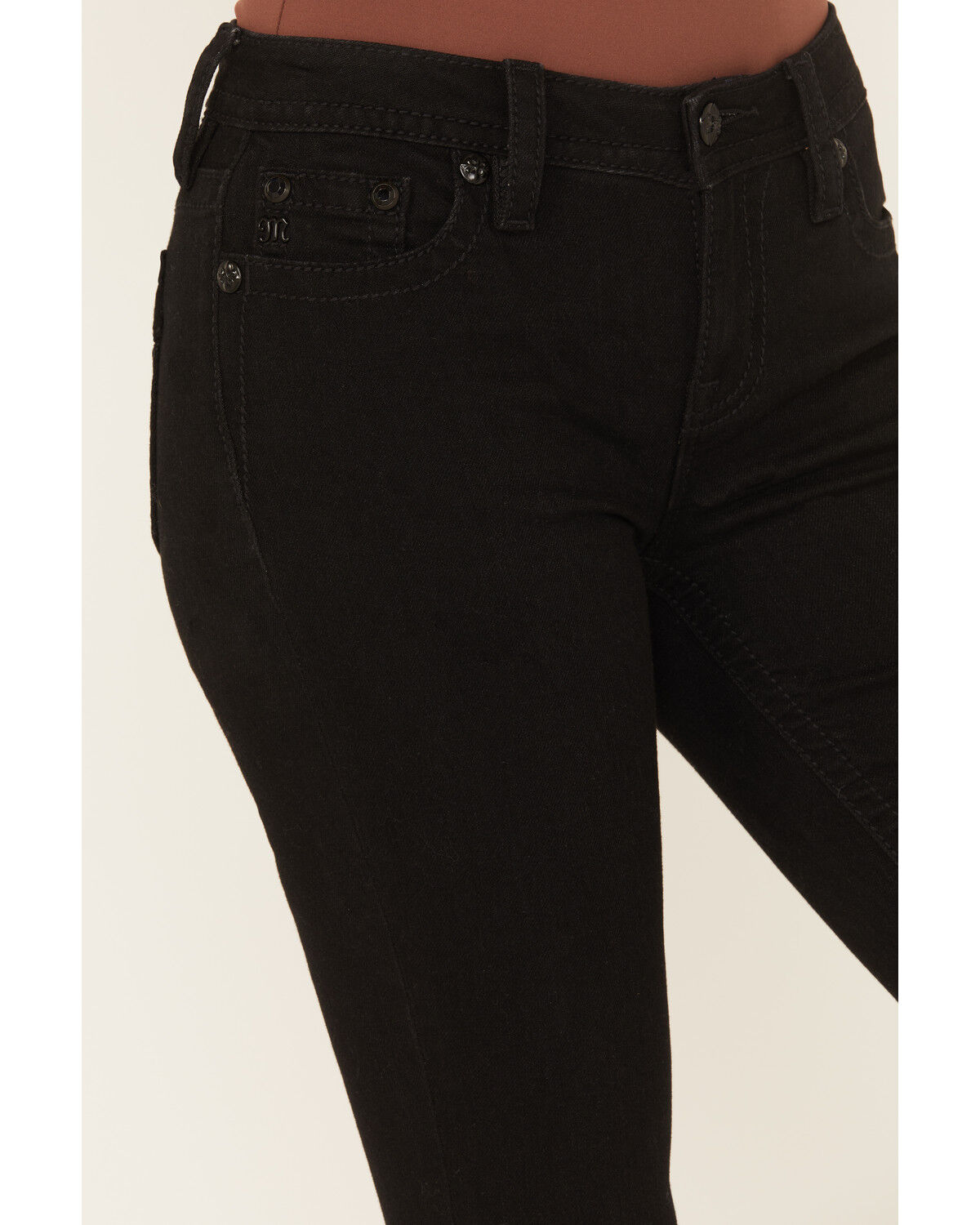Image #4 - Miss Me Women's Mid Rise Stretch Bootcut Jeans, Black, hi-res