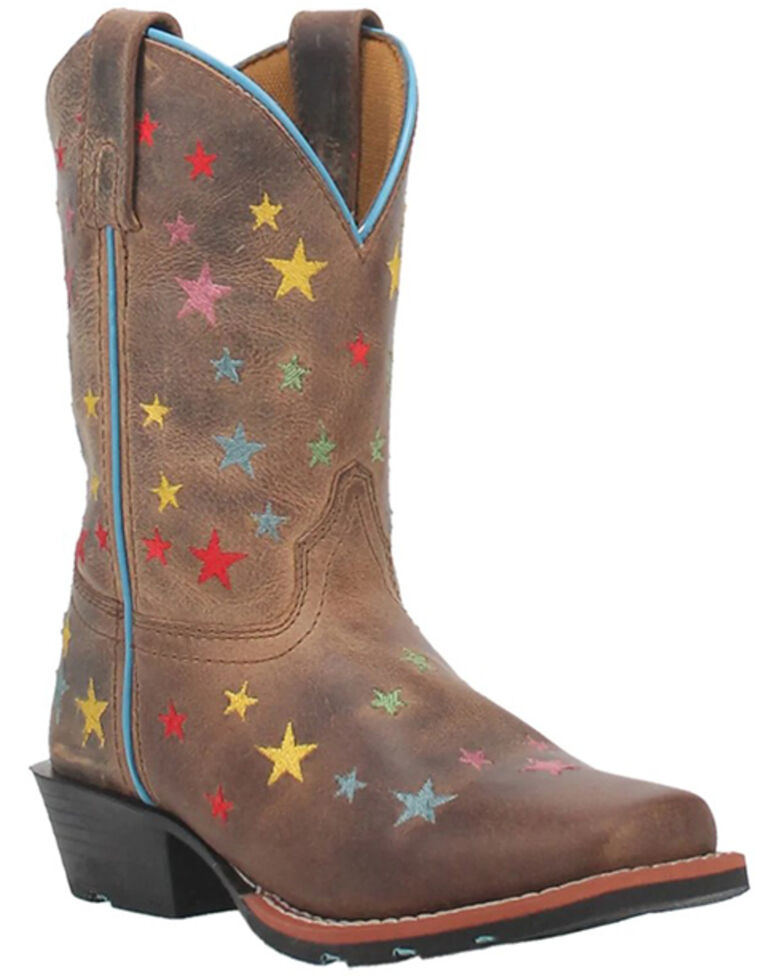 Dan Post Girls' Brown Starlett Leather Boots - Square Toe , Brown, hi-res