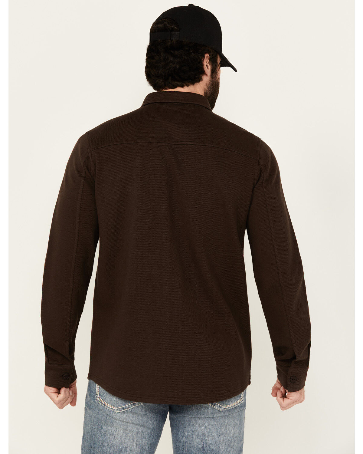 Image #4 - Brothers and Sons Men's Wheeler Solid Long Sleeve Button-Down Western Shirt, Dark Brown, hi-res