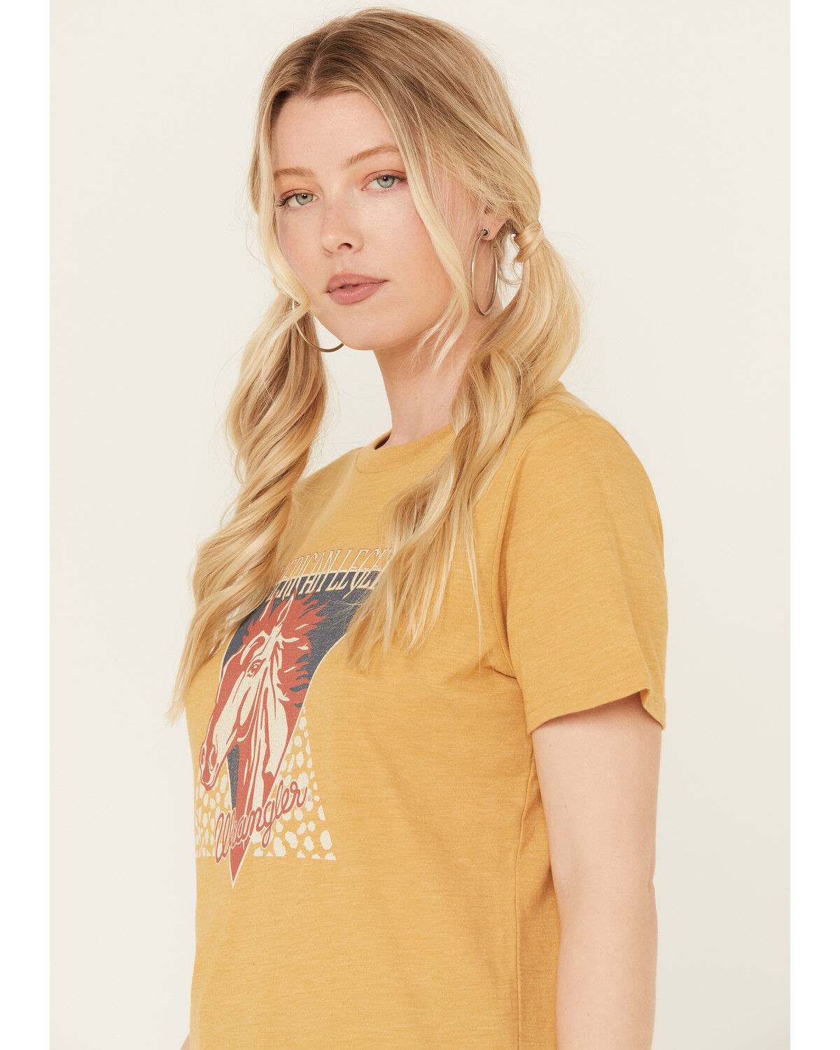 Image #2 - Wrangler Retro Women's American Legend Short Sleeve Graphic Tee, Mustard, hi-res