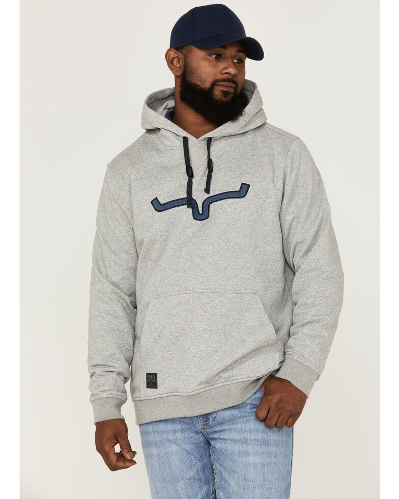 Kimes Ranch Men's TTL Heather Grey Logo Embroidered Hooded Sweatshirt , Heather Grey, hi-res
