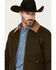 Image #2 - Pendleton Men's Carson City Solid Canvas Lined Zip-Up Jacket, Olive, hi-res