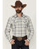 Image #1 - Cody James Men's Western Wind Plaid Print Long Sleeve Snap Western Shirt, Cream, hi-res