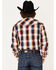 Image #4 - Cowboy Hardware Men's Hombre Large Plaid Pearl Snap Western Shirt, Orange, hi-res